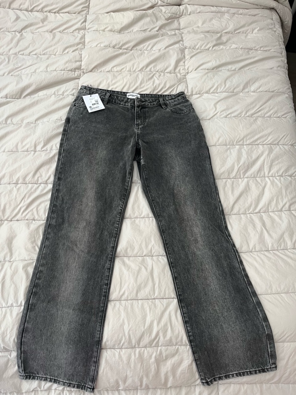 Princess polly low waist dark grey baggy jeans